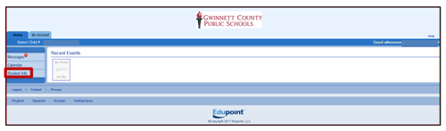 Student Info Tab